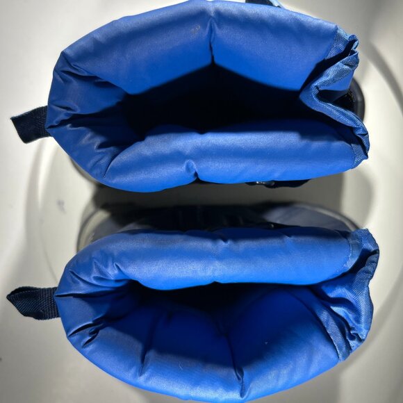 LL Bean Kids Boots Size 1 Rain Snow Winter Waterproof Warm Blue Duck Tread Calf - Picture 8 of 11